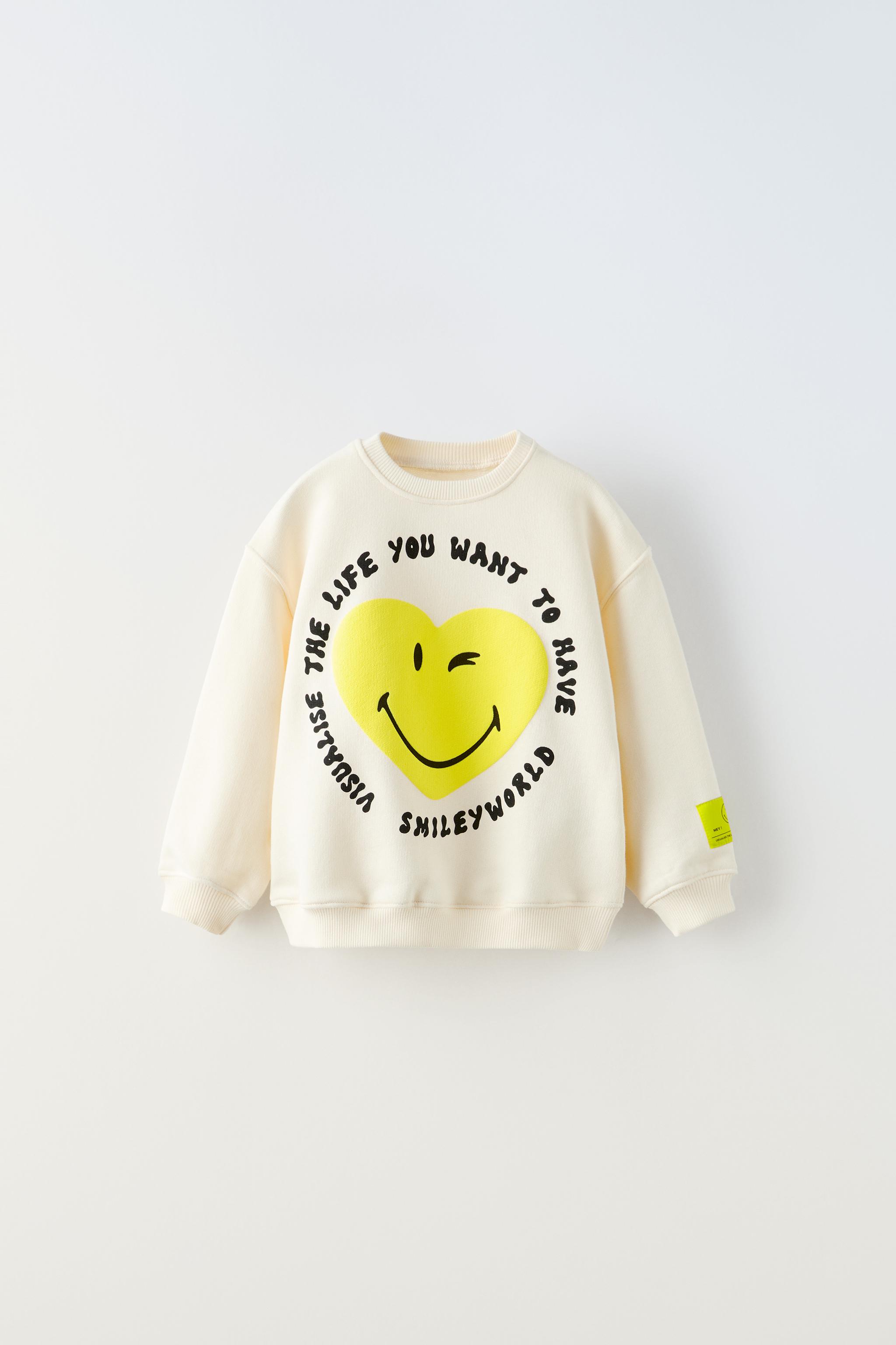 Zara smiley sweatshirt sale